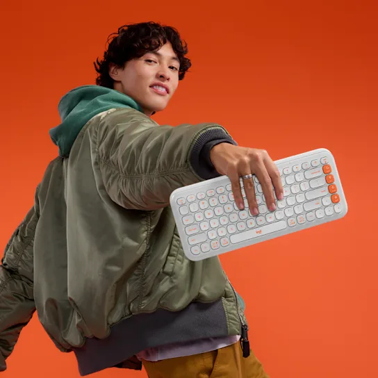 Logitech POP Icon Combo for Mac Off White Orange Maroc