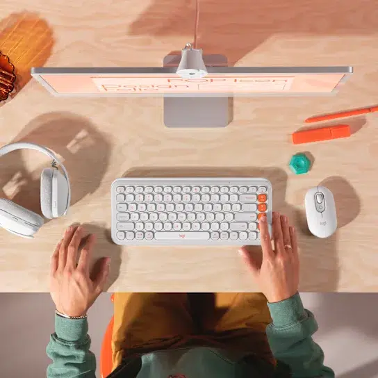 Logitech POP Icon Combo for Mac Off White Orange Maroc