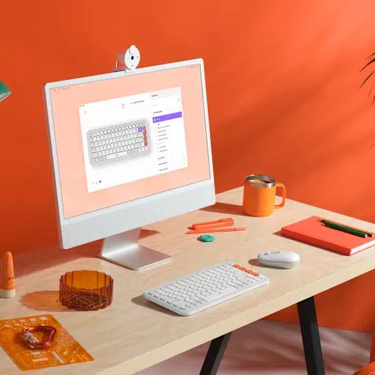 Logitech POP Icon Combo for Mac Off White Orange Maroc