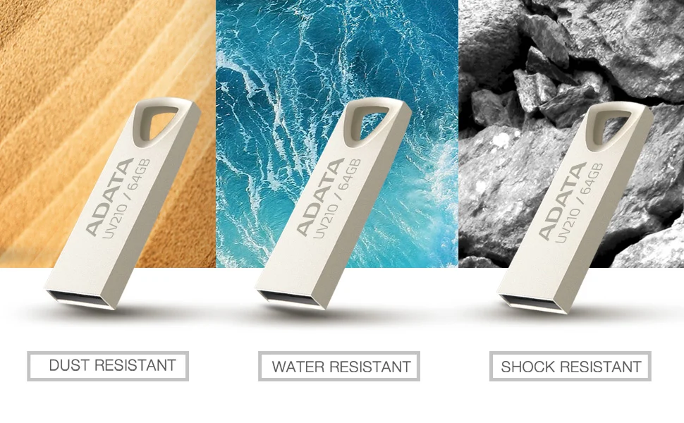 Clé USB ADATA UV210 64 Go Métallique AUV210-64G-RGD Maroc