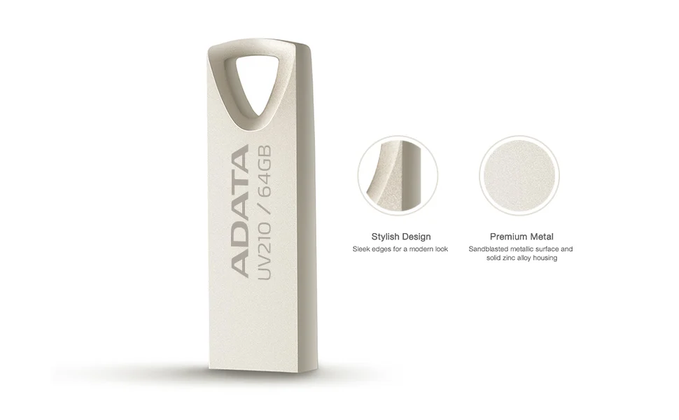 Clé USB ADATA UV210 64 Go Métallique AUV210-64G-RGD Maroc