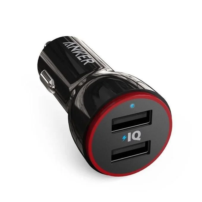Chargeur de Voiture ANKER PowerDrive 2 Double Port USB 24W 4.8A (2052038009ALW) Maroc