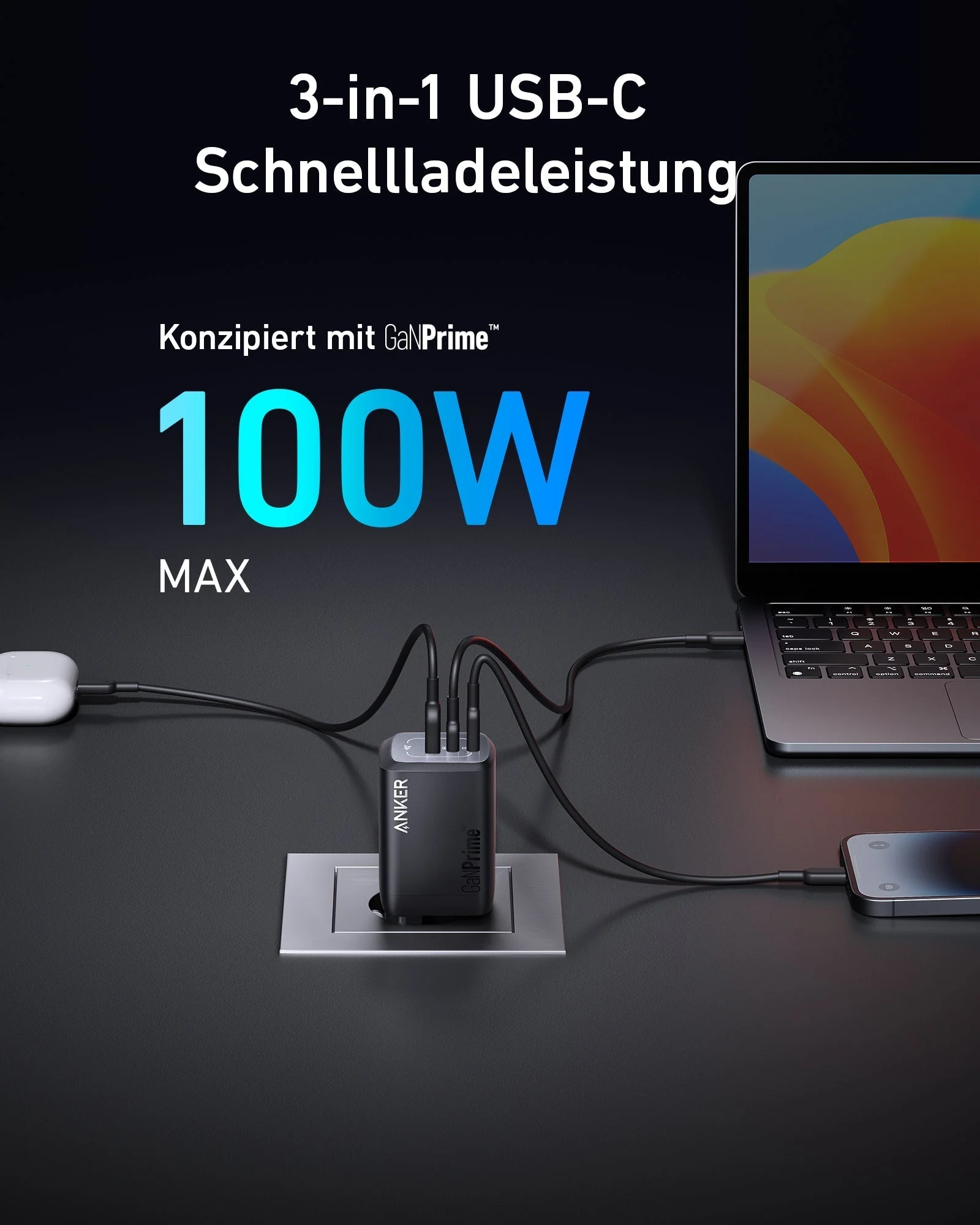 Anker Prime Chargeur USB-C GaN 100W (A2343) – Image 3