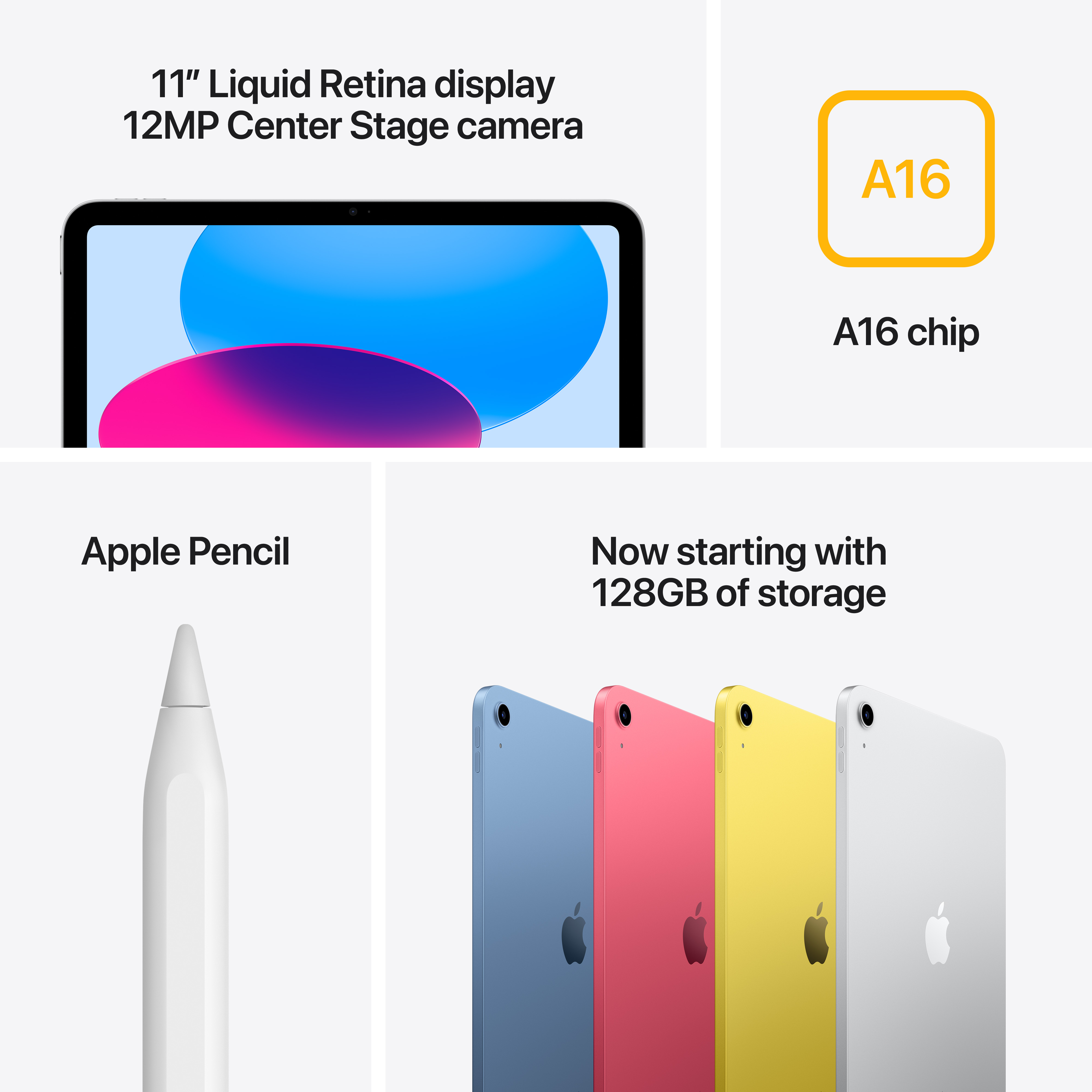 Apple iPad A16 (2025) 11 pouces — vue dos — Maroc — globalzone.ma