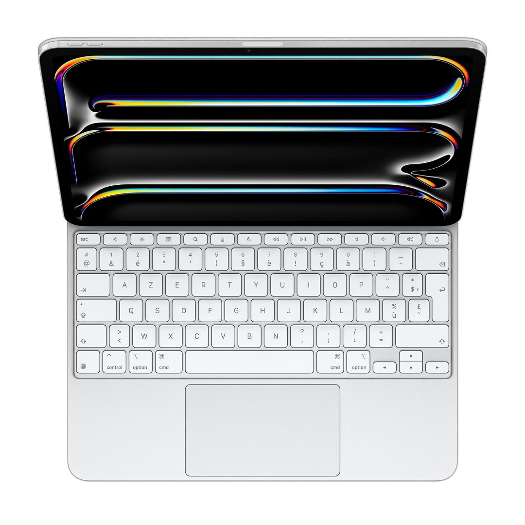 Apple Magic Keyboard iPad Pro 11" (M4/M5) - Français - Blanc — vue face avant — Maroc — globalzone.ma