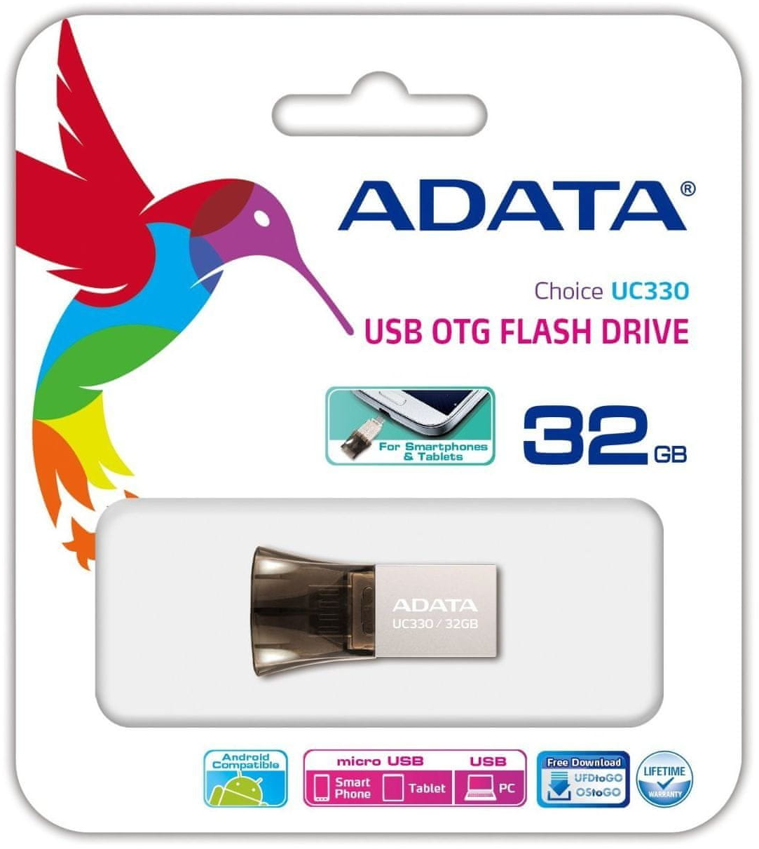 Clé USB OTG ADATA UC330 32Go AUC330-32G-RBK Maroc
