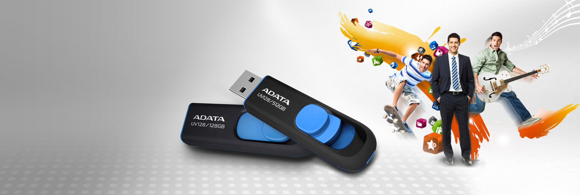 Clé USB ADATA DashDrive UV128 128 Go USB 3.2 Gen 1 AUV128-128GB-RBE Maroc