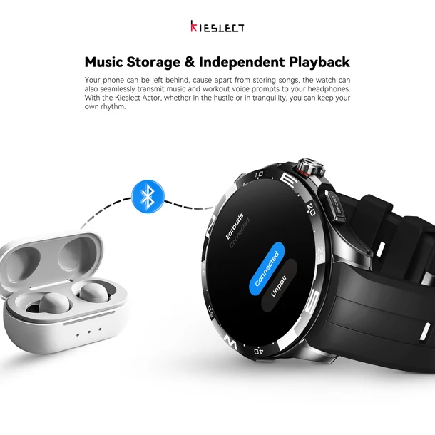 Montre Connectée Bluetooth GPS Kieslect Actor vue latérale Maroc
