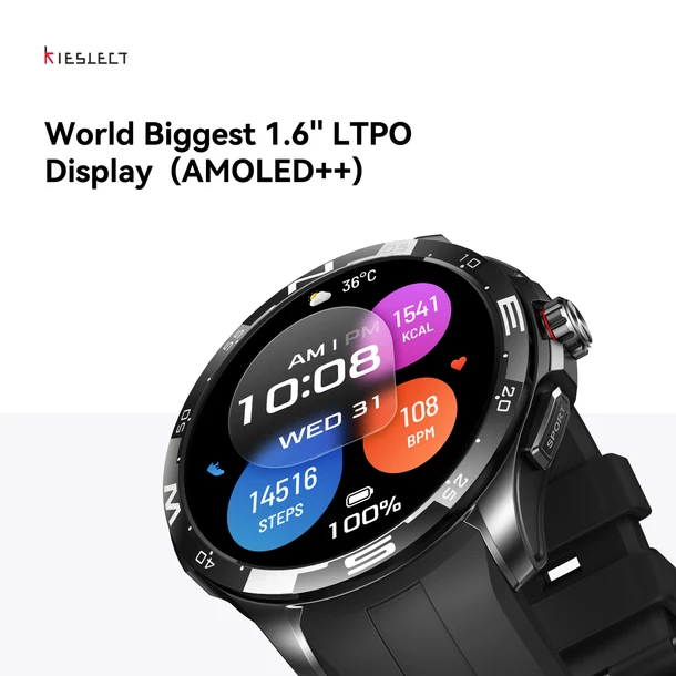 Montre Connectée Bluetooth GPS Kieslect Actor vue latérale Maroc