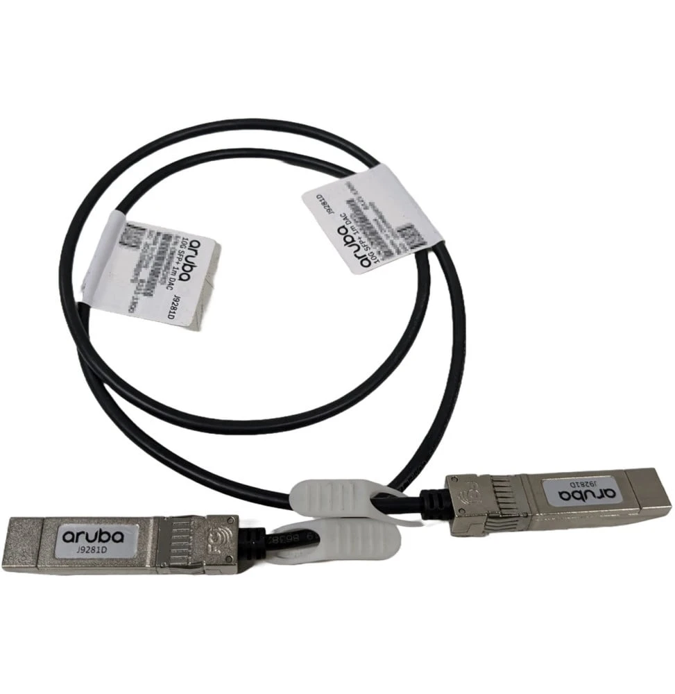 Câble DAC SFP+ Aruba 10G SFP+ vers SFP+ 1 m J9281D vue de face