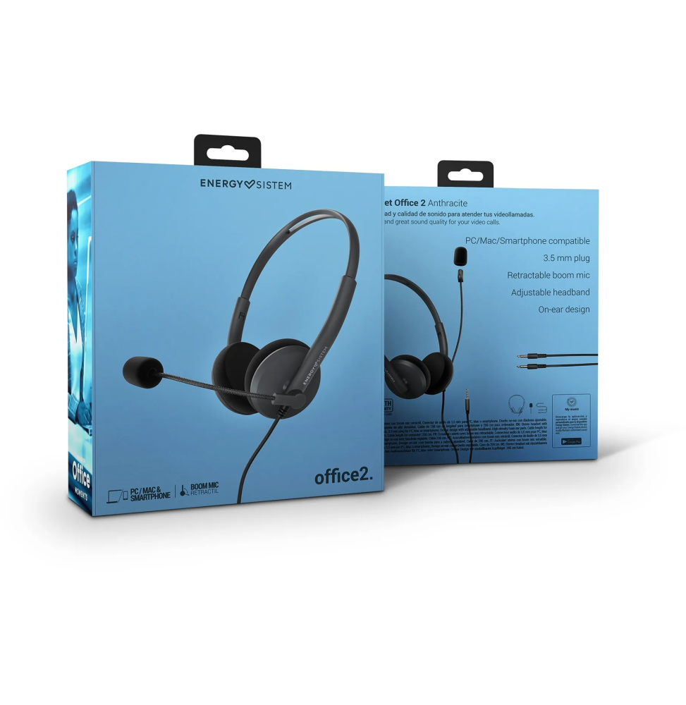 Casque USB Energy Sistem Office 2 Anthracite Jack Maroc