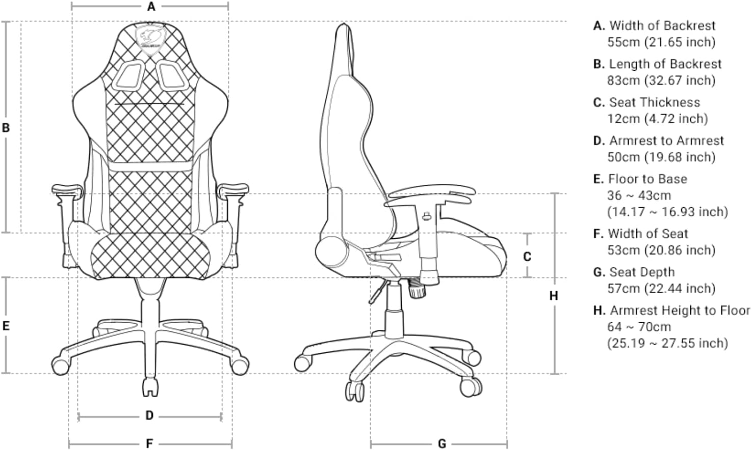 Chaise Gamer COUGAR Armor One X Vert Maroc