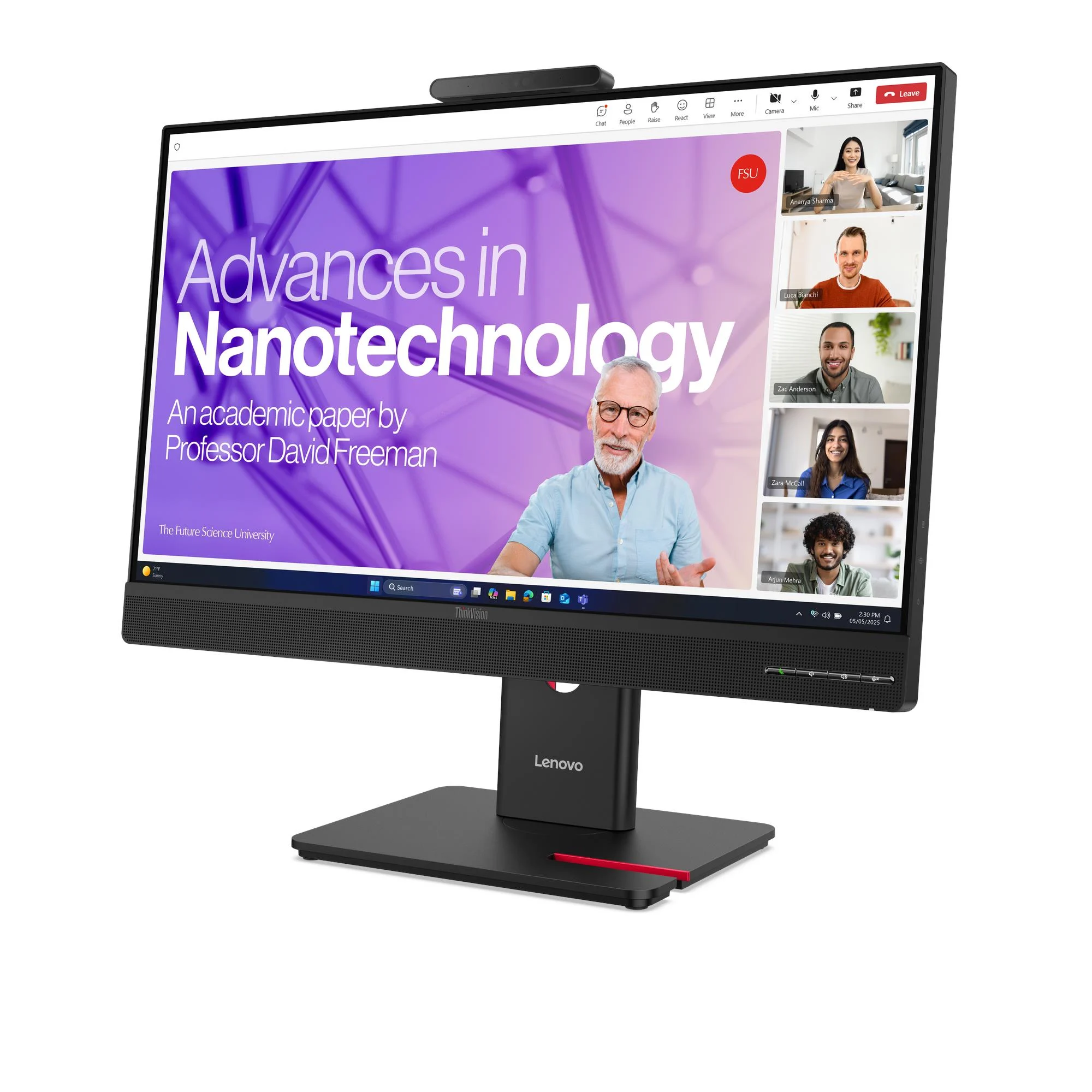 Écran Lenovo ThinkVision T24-4v vue trois-quarts