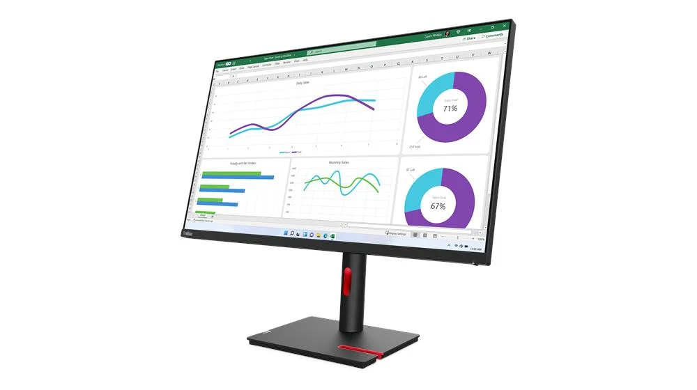 Écran Lenovo ThinkVision T32h-30 vue trois-quarts