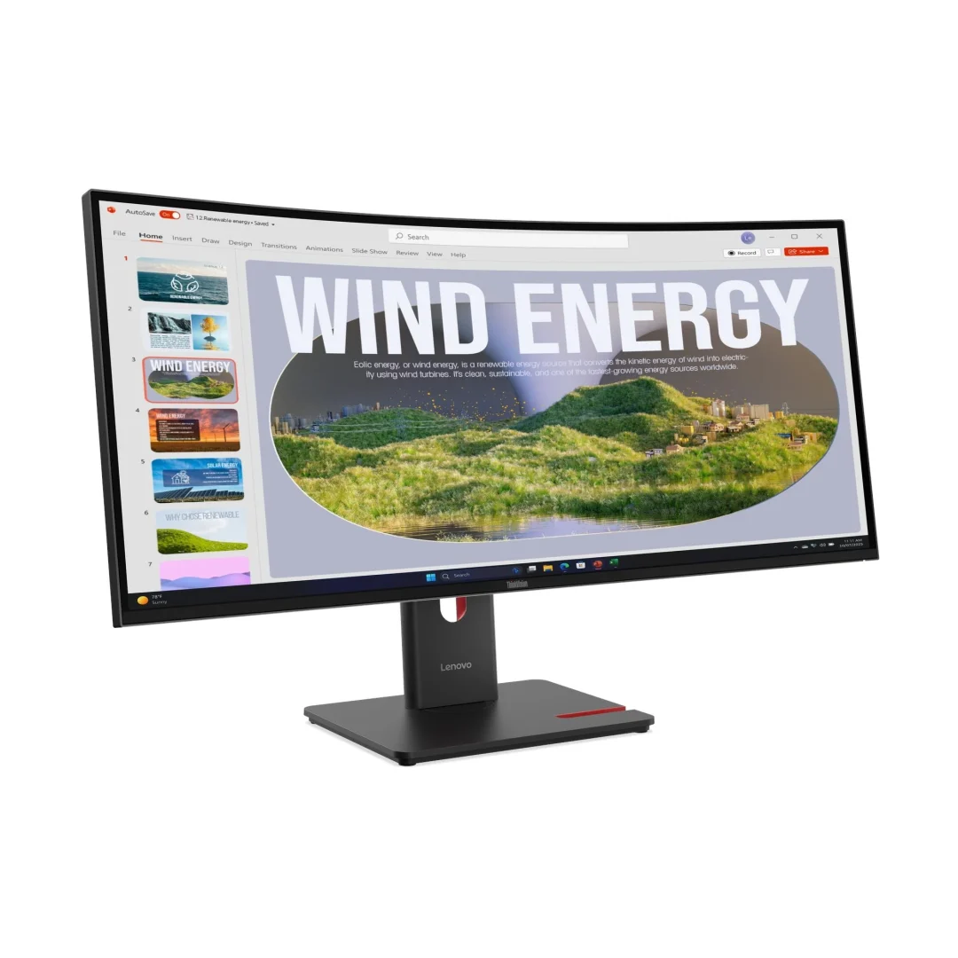 Écran Lenovo ThinkVision T34WD-40 vue de face
