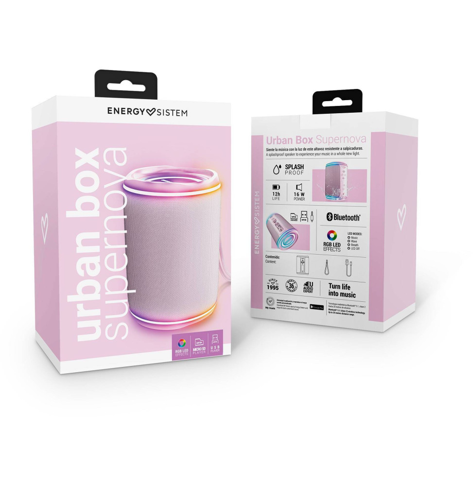 Enceinte Bluetooth Energy Sistem Urban Box Supernova Rose Maroc