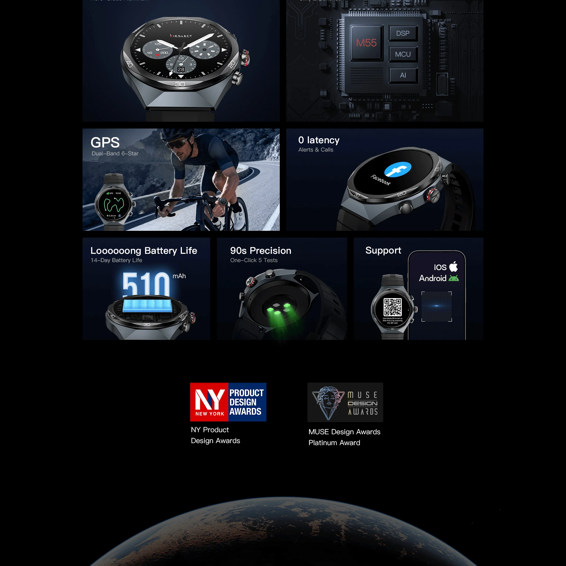 Montre Connectée IA Kieslect Elite2 détail produit Maroc