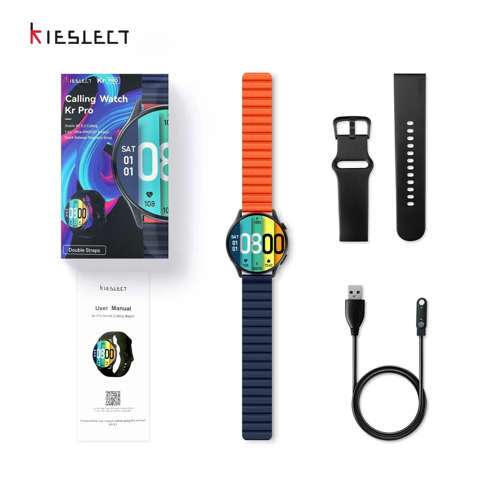 Montre Connectée Bluetooth Kieslect Kr Pro design Maroc