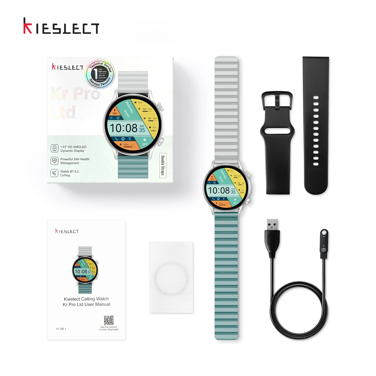 Montre Connectée Bluetooth Kieslect Kr Pro Ltd coloris Maroc