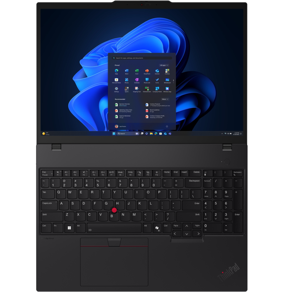 Lenovo ThinkPad T16 Gen 4 Ultra 7 255U 16 Go DDR5 512 Go SSD 16" 400 nits (21QE0010FE) — vue arrière — livraison Global Zone à Marrakech