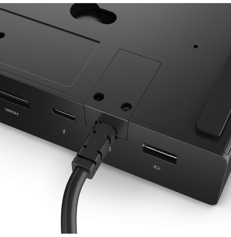 Lenovo ThinkPad Thunderbolt 4 Smart Dock Gen2 7500 Thunderbolt 4 40 Gbps 100W Dual 4K / 8K (40BE0135EU) — vue de profil — livraison Global Zone à Casablanca