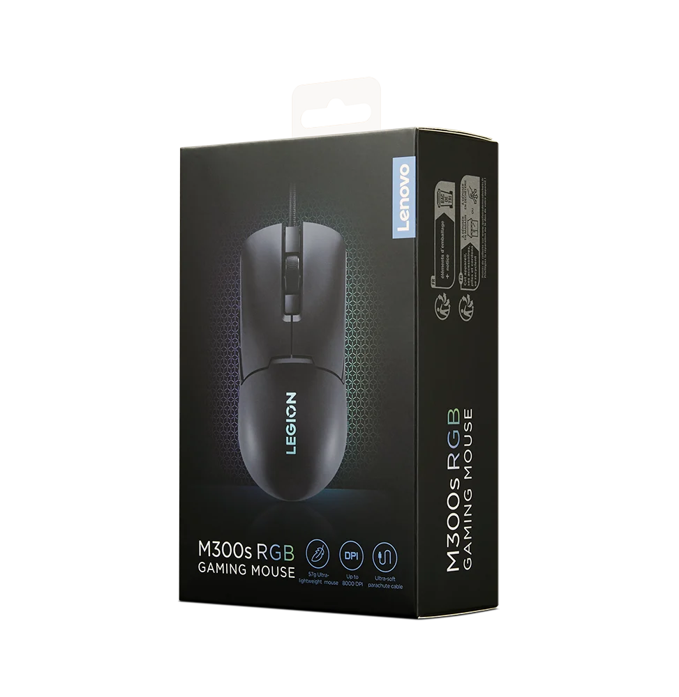 Souris gaming Lenovo Legion M300s RGB — vue produit, livraison Global Zone à Casablanca