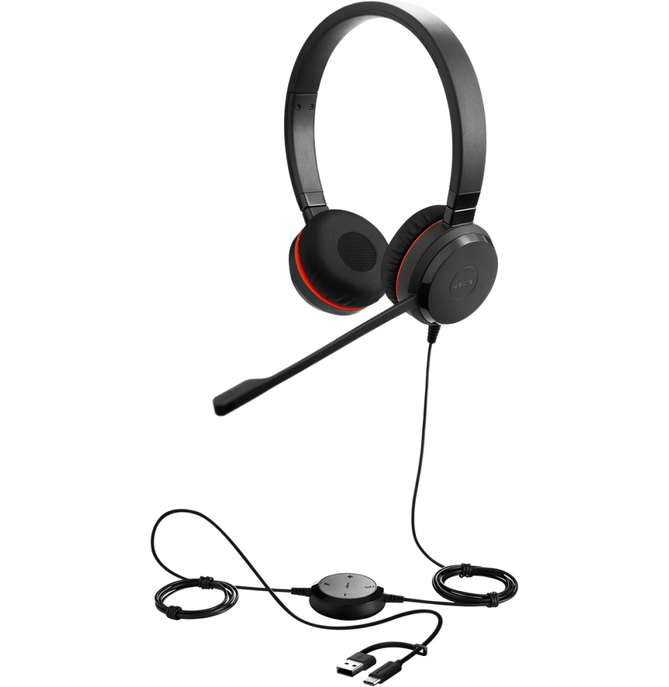 Micro-casque Jabra Evolve 30 II Stereo UC avec adaptateur USB C/A (5399-829-369)