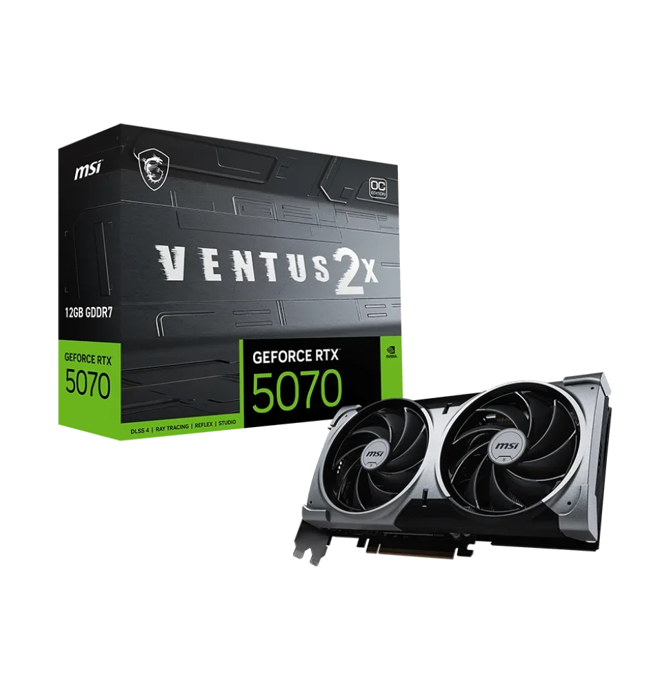 MSI GeForce RTX 5070 12G VENTUS 2X OC — vue produit, livraison Global Zone à Casablanca