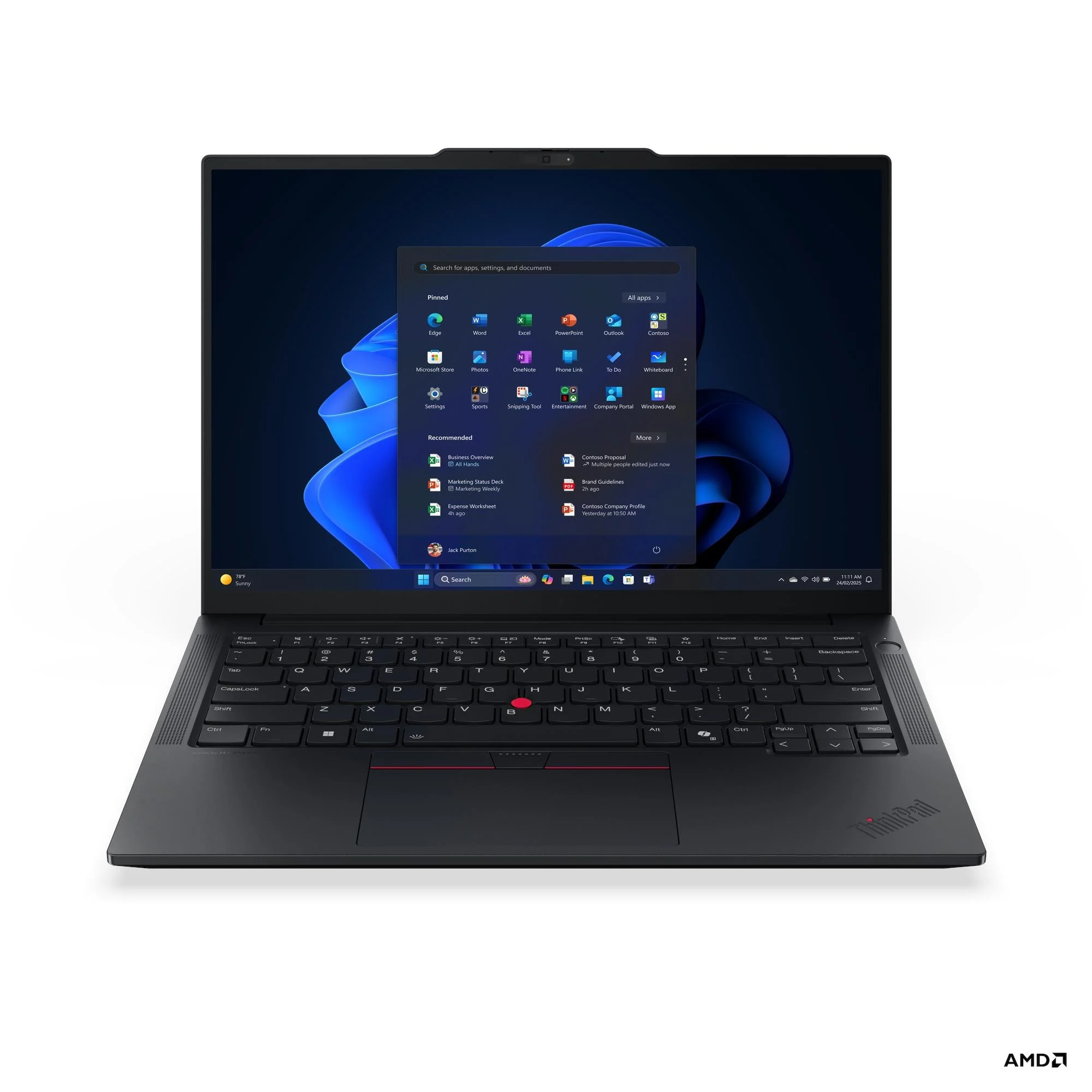 PC portable Lenovo ThinkPad E14 Gen 7 AMD vue de profil