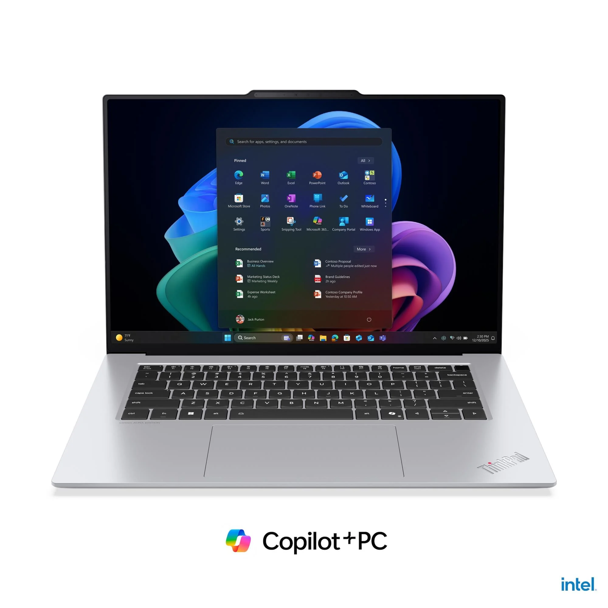 PC portable Lenovo ThinkPad X9-15 Gen 1 Aura Edition autre angle