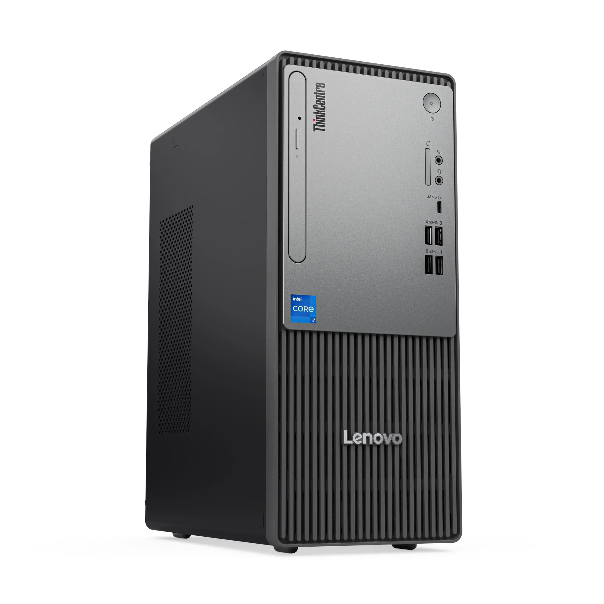 PC de bureau Lenovo ThinkCentre neo 50t Gen 5 vue trois-quarts