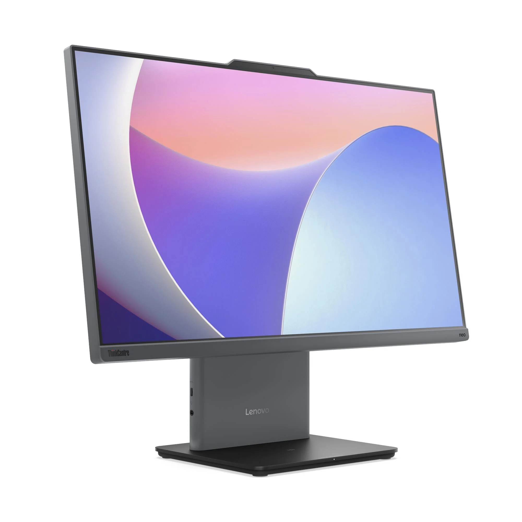 PC tout-en-un Lenovo ThinkCentre neo 50a 24 Gen 5 vue trois-quarts