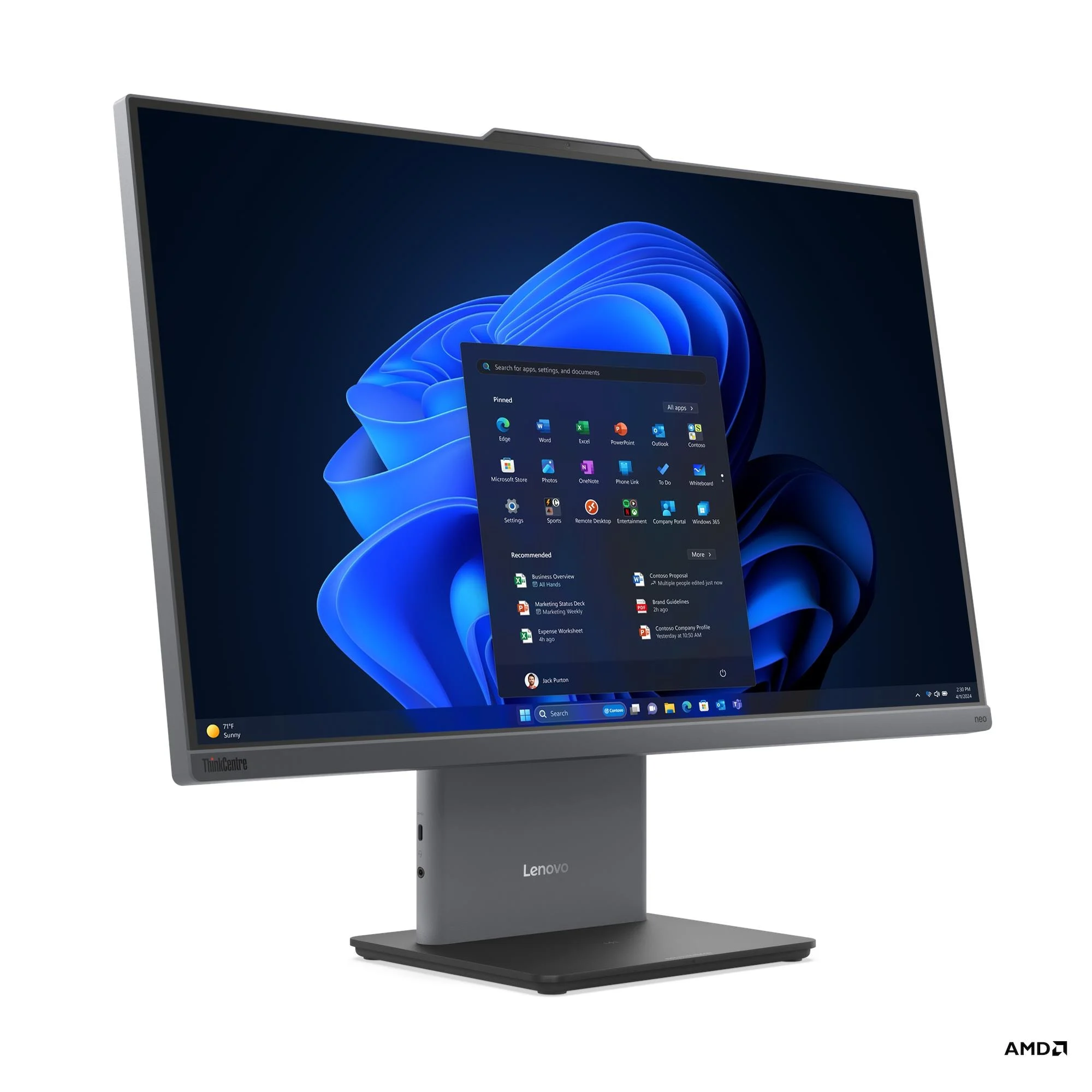 PC tout-en-un Lenovo ThinkCentre neo 55a 24 Gen 6 autre angle
