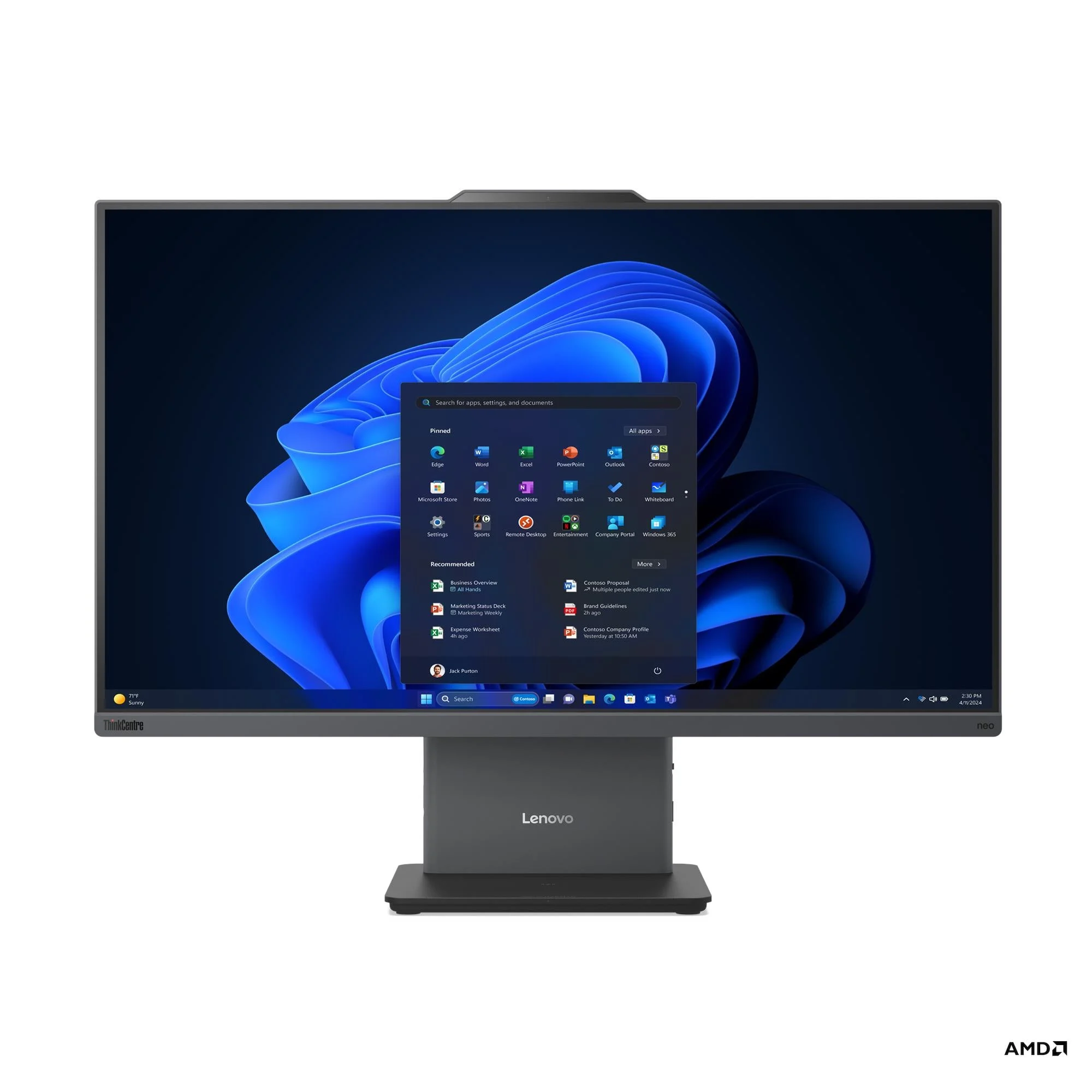 PC tout-en-un Lenovo ThinkCentre neo 55a 24 Gen 6 vue arrière