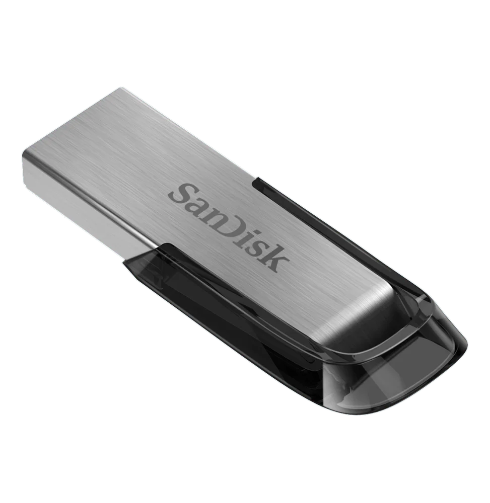 Clé USB SanDisk Ultra Flair 128 Go vue en perspective