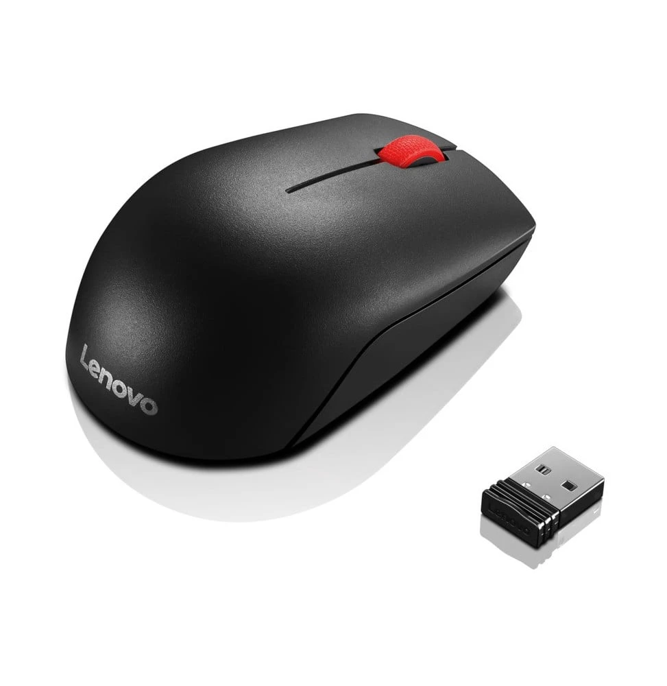 Souris sans fil Lenovo Essential Compact 4Y50R20864 vue de face avec récepteur USB