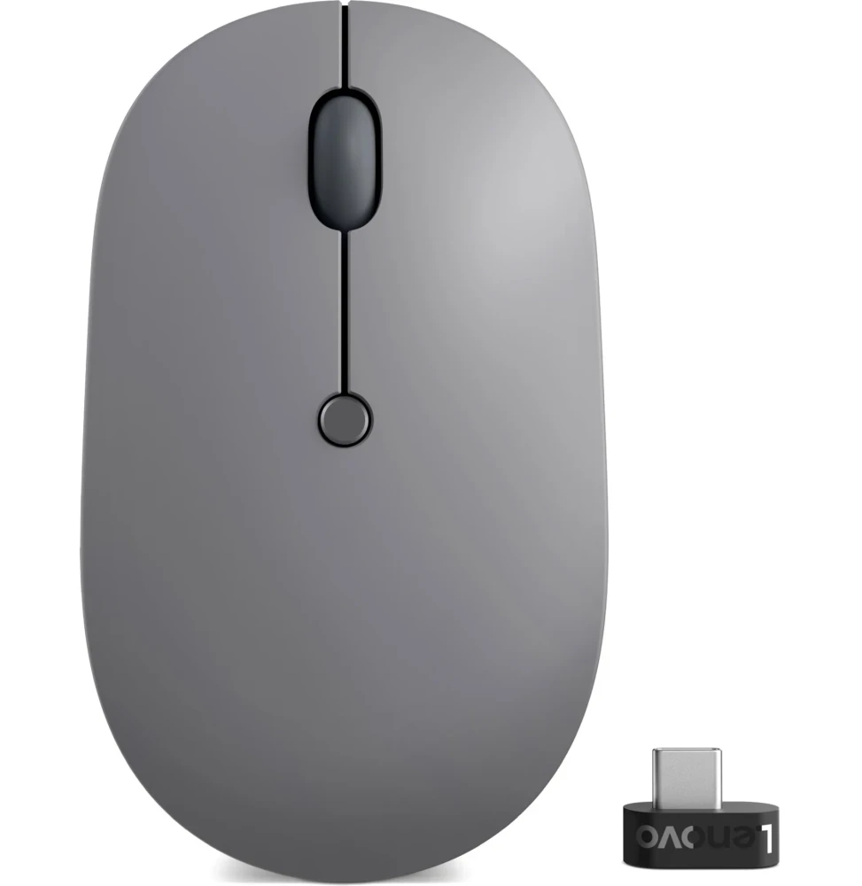 Souris sans fil Lenovo Go USB-C 4Y51C21216 vue de face avec récepteur USB-C
