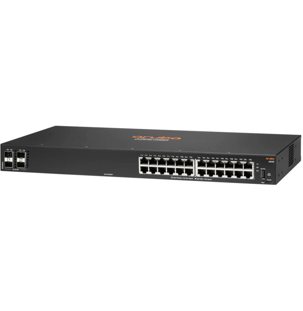 Switch Administrable Aruba CX 6000 24G 4SFP R8N88A vue 3
