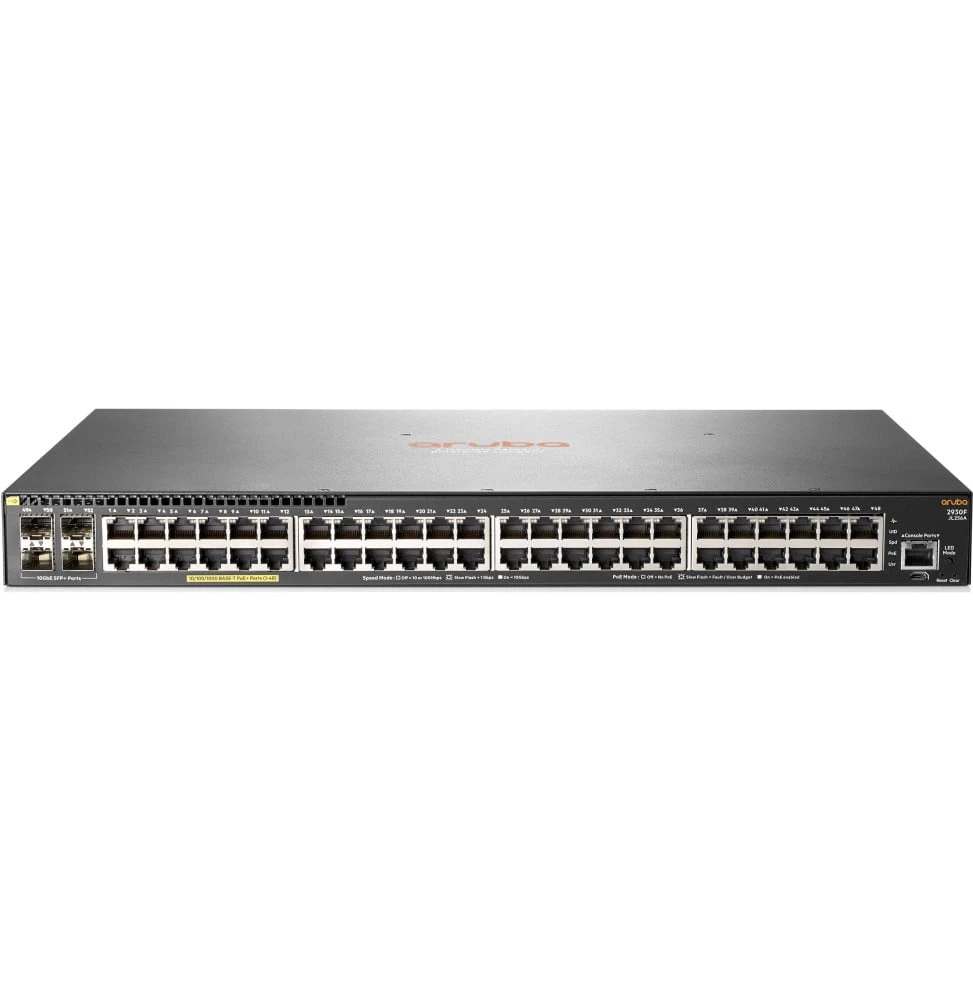 Switch PoE Aruba 2930F 48G PoE+ 4SFP+ JL256A vue de face