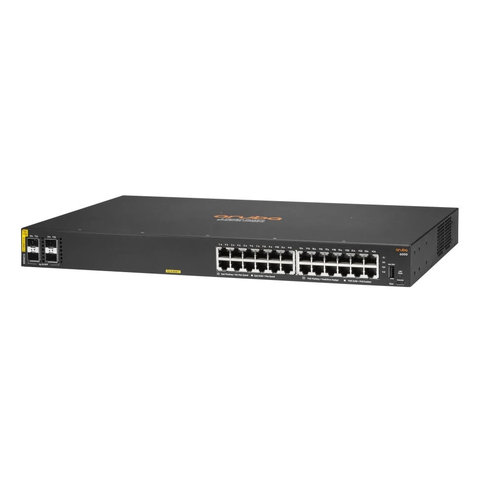 Switch PoE Aruba CX 6000 24G Classe 4 PoE 4SFP 370 W R8N87A vue de face