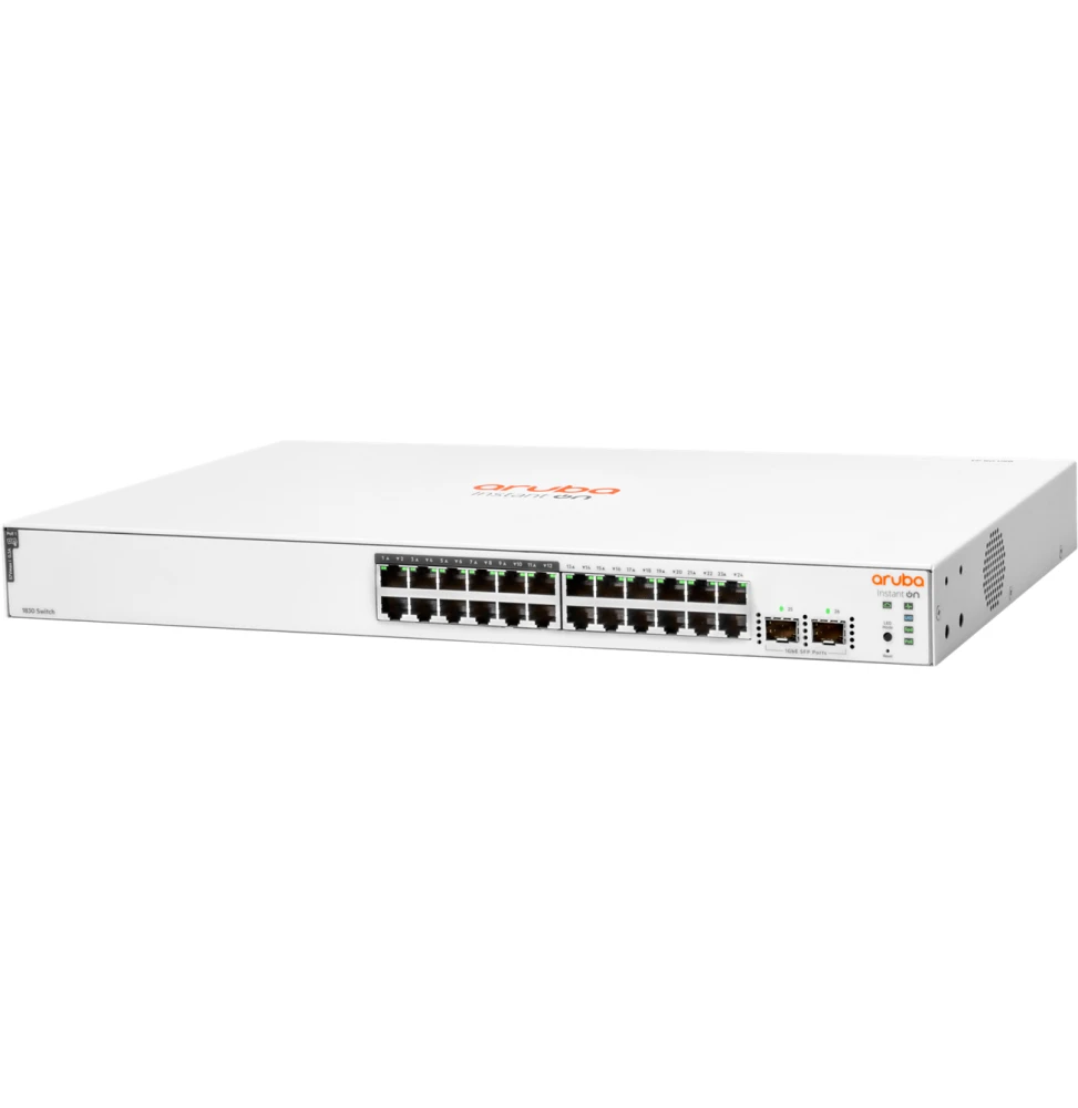 Switch PoE Aruba Instant On 1830 24G 12p Classe 4 PoE 2SFP 195 W JL813A vue 2 — Global Zone Rabat