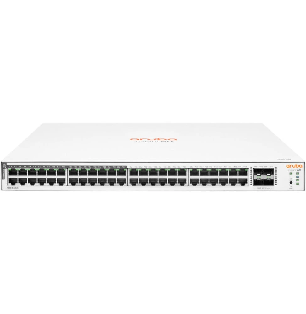 Switch PoE Aruba Instant On 1830 48G 24p Classe 4 PoE 4SFP 370 W JL815A vue de face