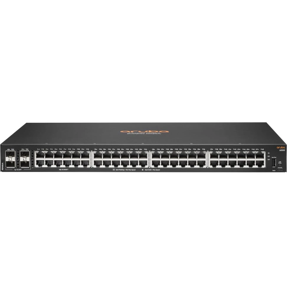 Switch Réseau Aruba CX 6000 48G 4SFP R8N86A vue de face