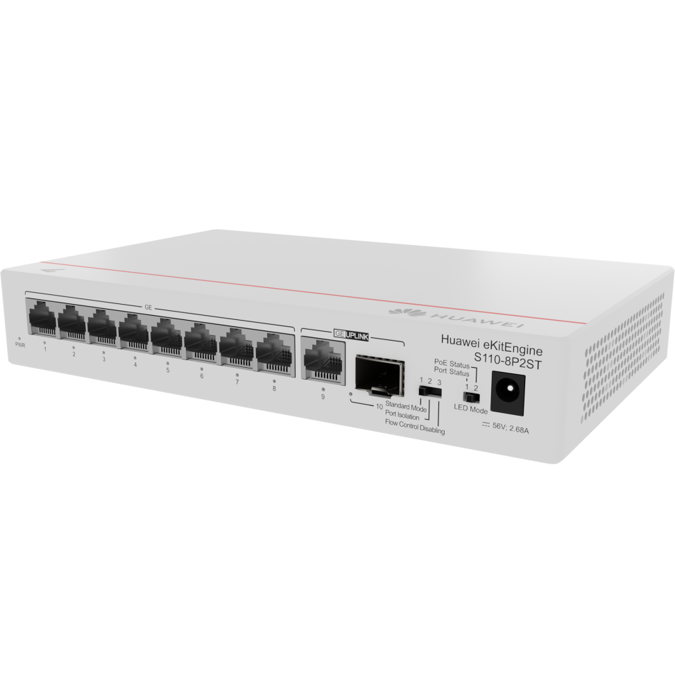 Switch Réseau Huawei eKitEngine S110-8P2ST connectique — Global Zone Marrakech