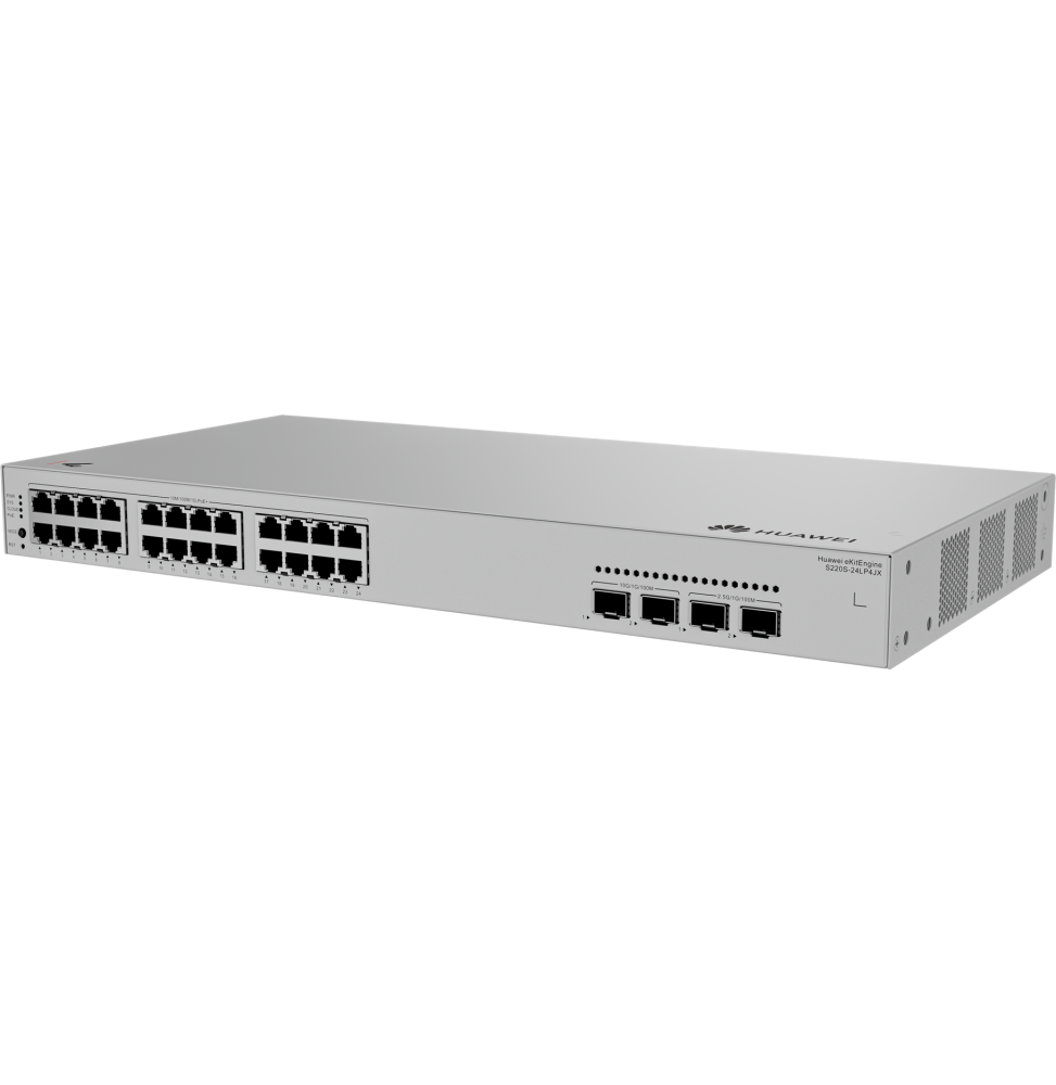 Switch Réseau Huawei eKitEngine S220S-24LP4JX 24 Ports / 4SFP - PoE 195W connectique — Global Zone Marrakech
