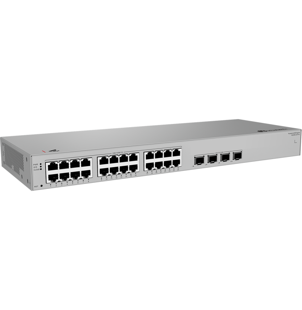 Switch Réseau Huawei eKitEngine S220S-24T4J 24 Ports / 4SFP vue angle — Global Zone Rabat