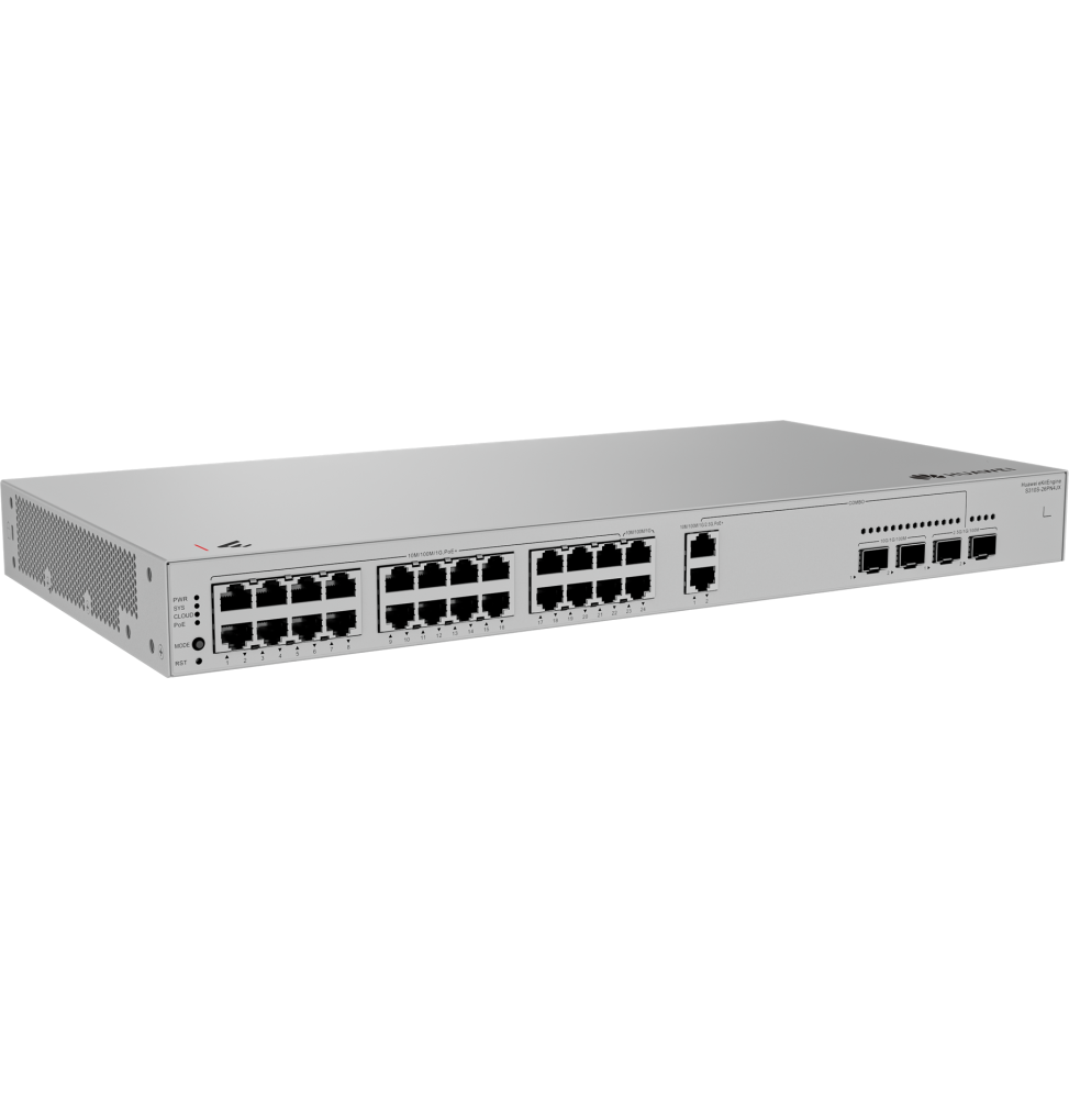 Switch Réseau Huawei eKitEngine S310S-26PN4JX 24 Ports vue angle — Global Zone Rabat