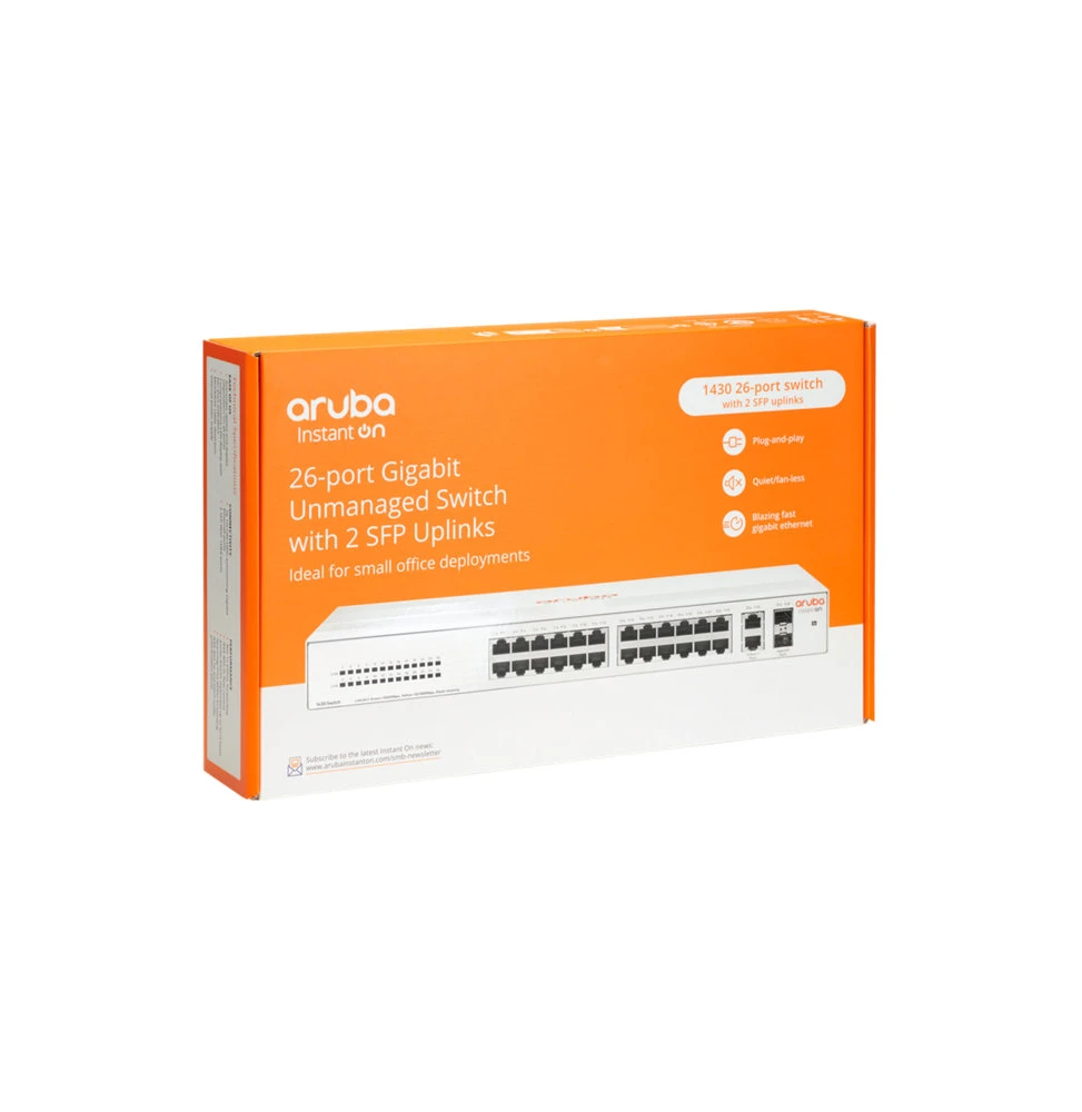 Switch Réseau Aruba Instant On 1430 26G 2SFP R8R50A vue 2 — Global Zone Rabat