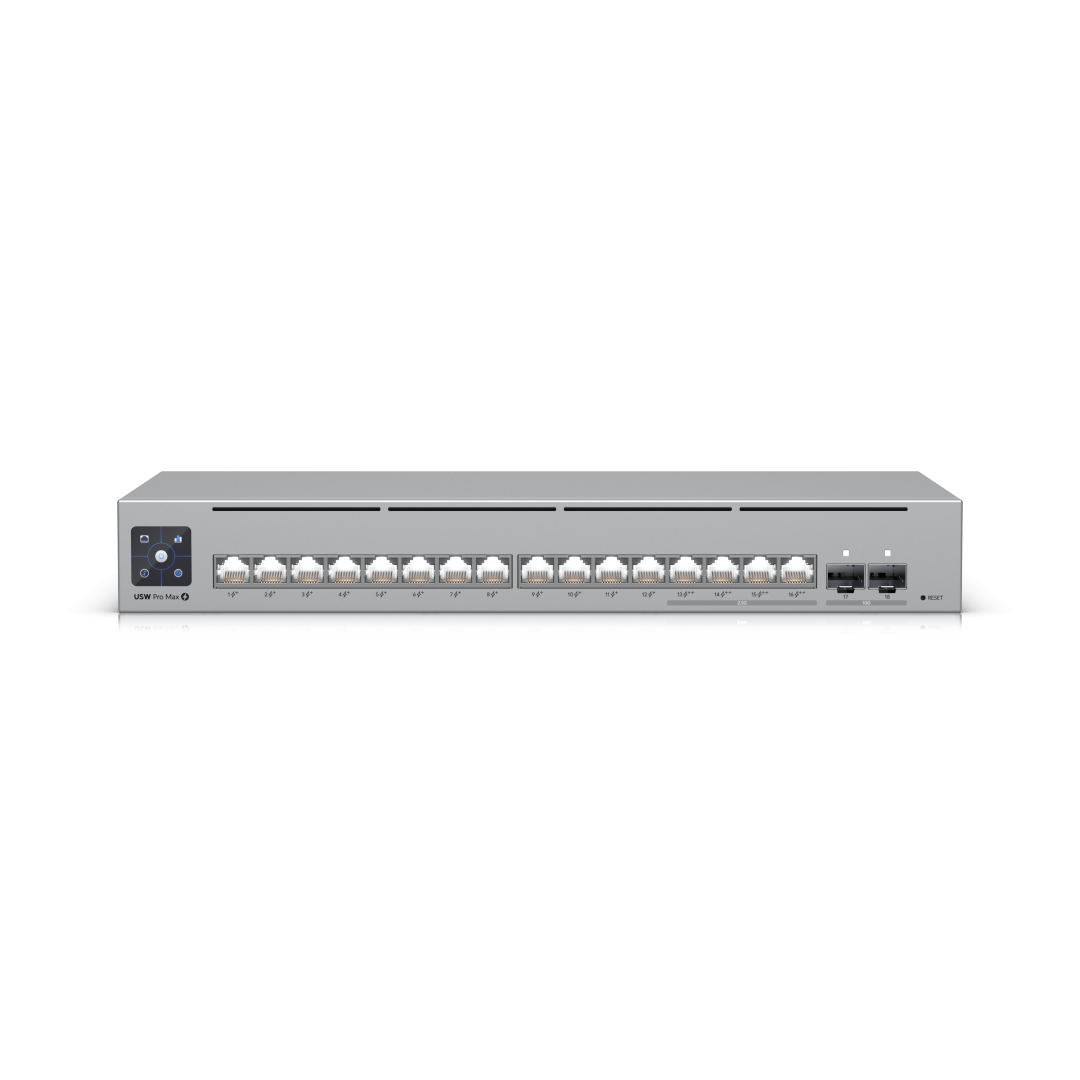 Switch réseau UniFi Ubiquiti Pro Max 16 PoE USW-Pro-Max-16-PoE-EU vue officielle