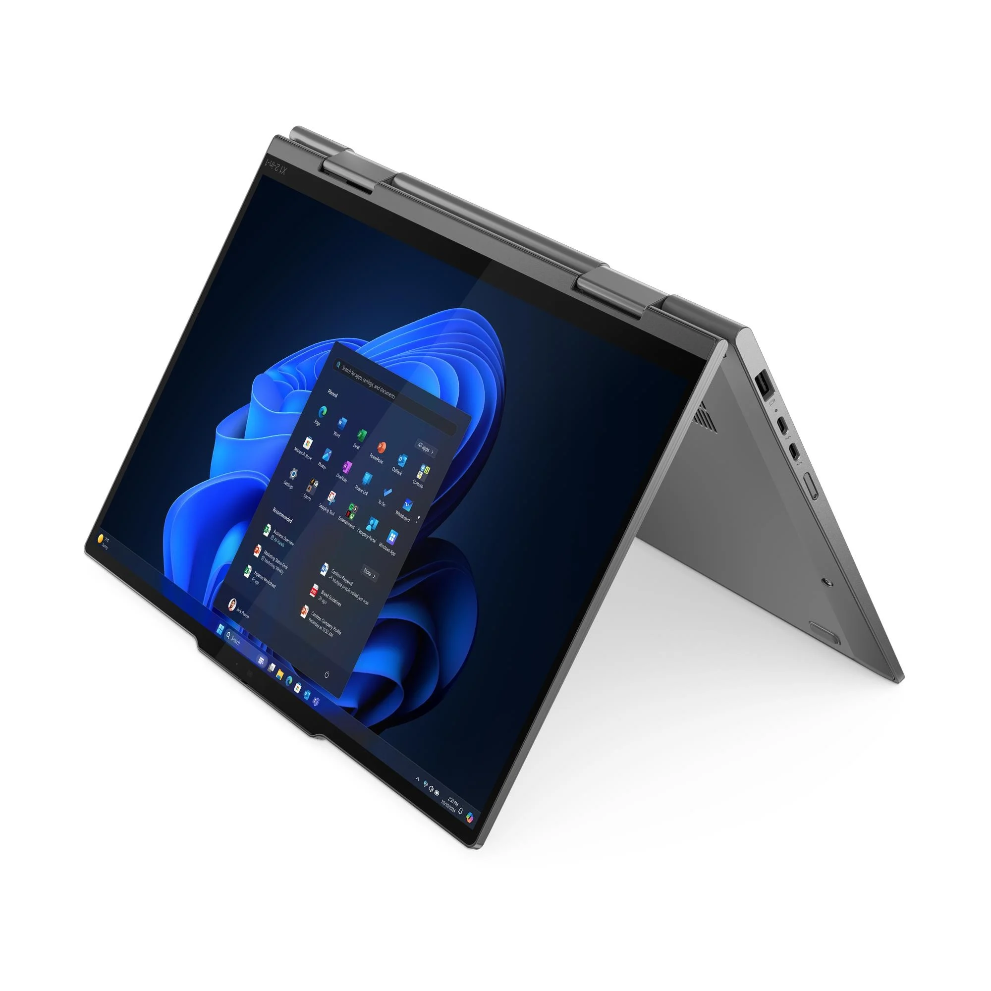 Ordinateur portable 2-en-1 Lenovo ThinkPad X1 2-in-1 Gen 10 Aura Edition vue trois-quarts